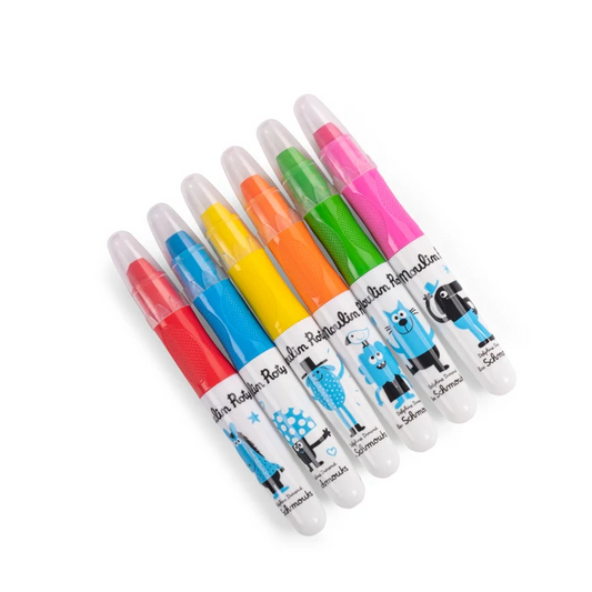 6 crayons-multisurfaces Les Schmouks
