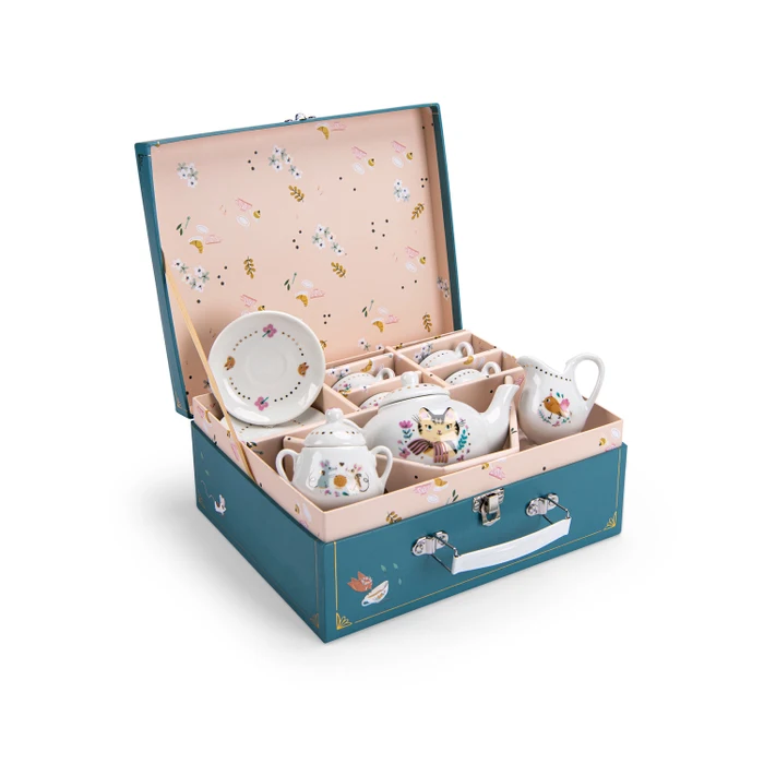 Valise dînette thé céramique Les parisiennes