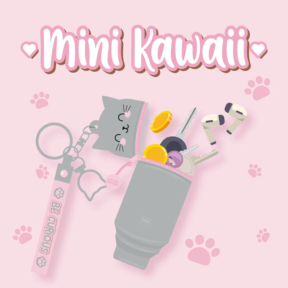 MINI KAWAII - PORTE- MONNAIE PORTE-CLÉS - KITTY