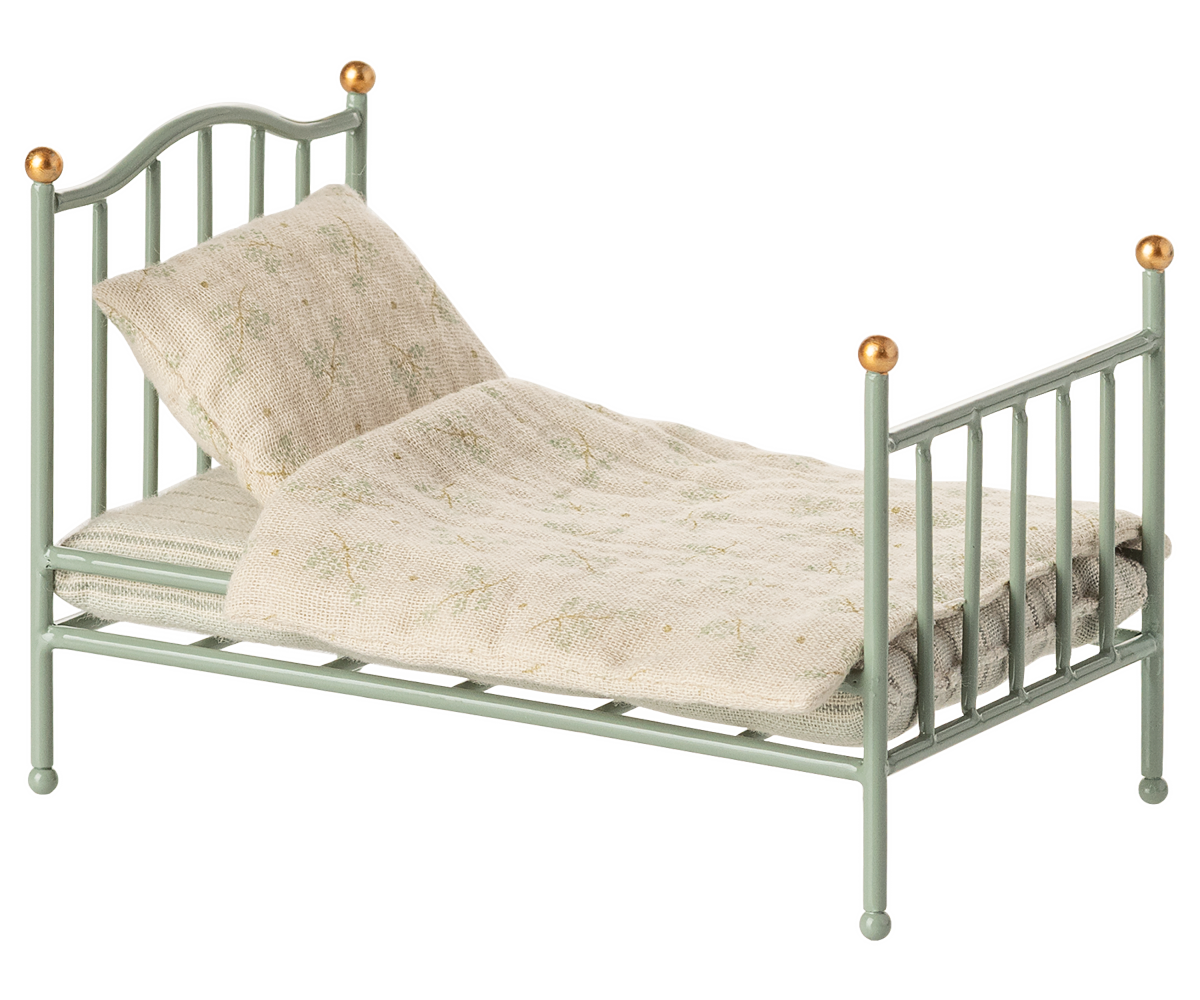 Lit simple vintage, Souris - Menthe