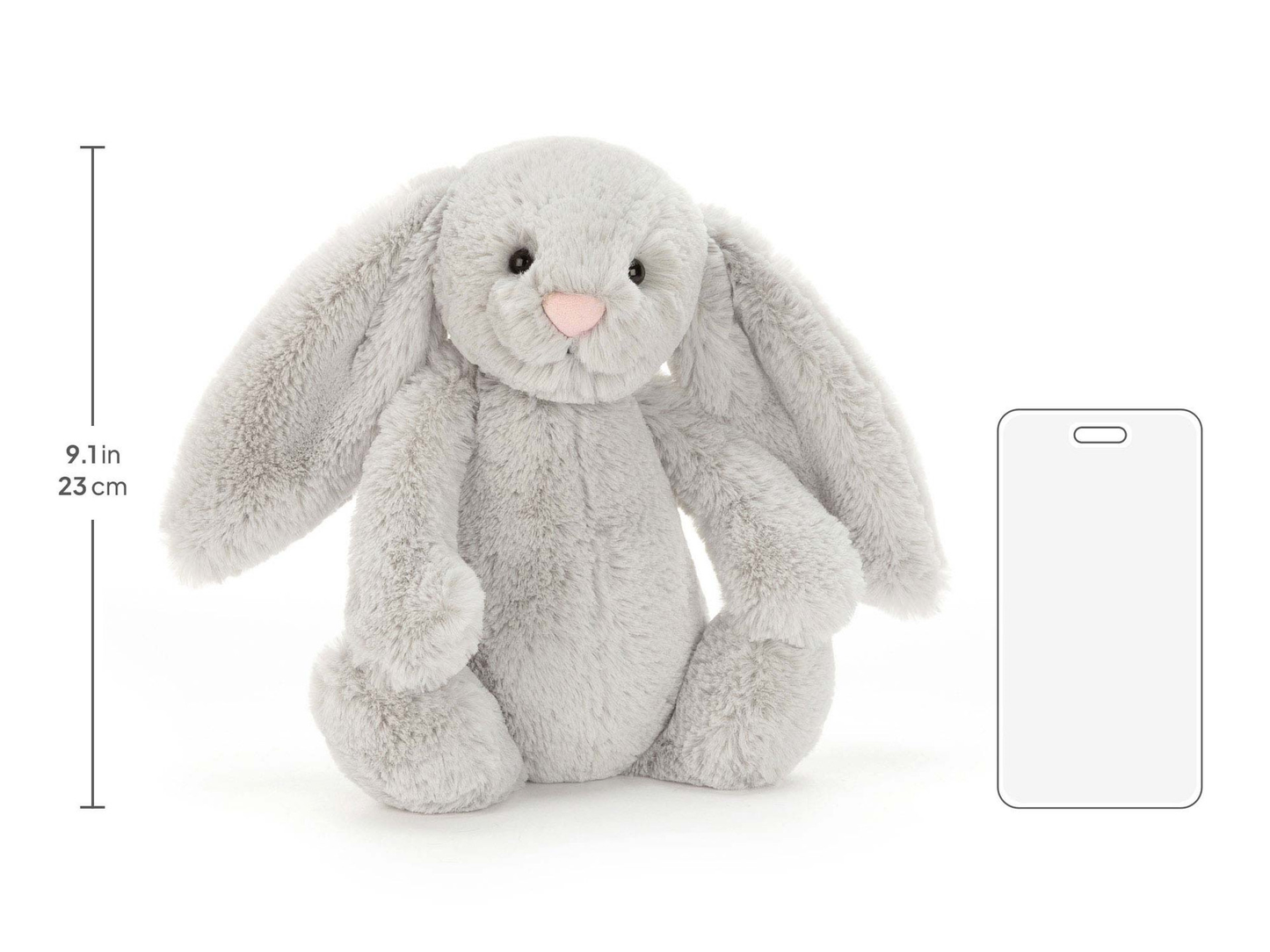 Bashful Silver Bunny Original (Medium) - 31cm x 12cm x 9cm