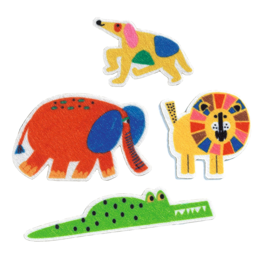 STICKERS TEXTURES - 60 gommettes en feutrine - Des animaux partout !