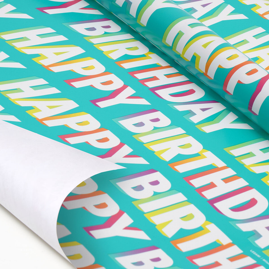WRAPPING PAPER - PAPIER CADEAU - HAPPY BIRTHDAY