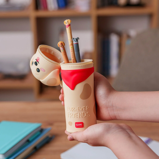 2-IN-1 SILICONE PENCIL CASE - KAWAII - GOLDEN