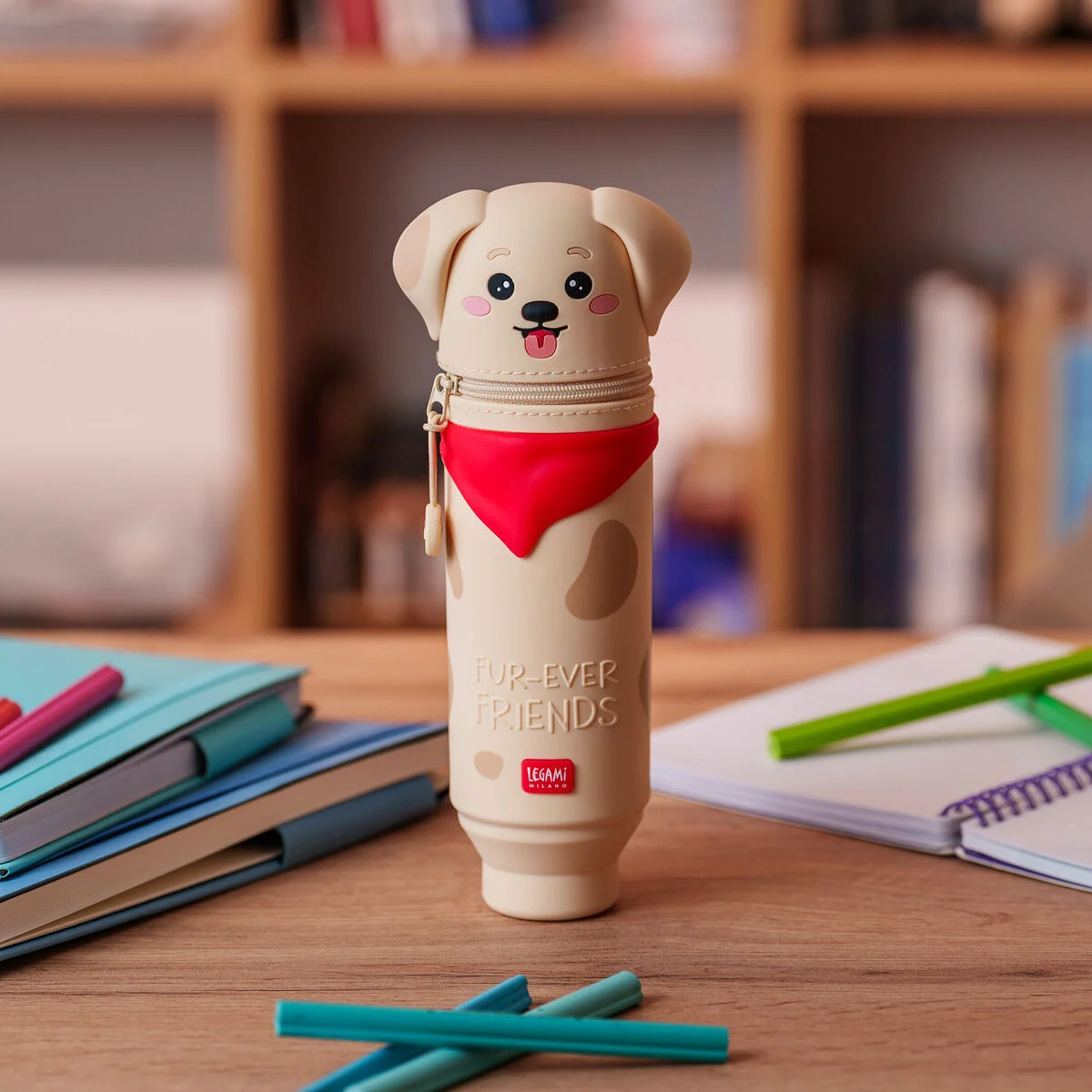2-IN-1 SILICONE PENCIL CASE - KAWAII - GOLDEN