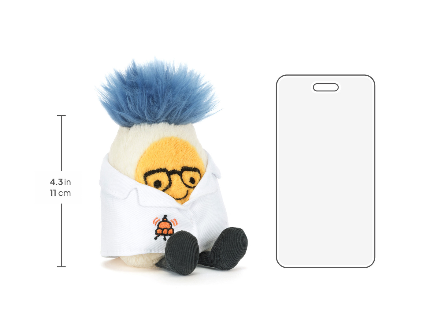 Amuseables Boiled Egg Scientist Outfit - 14cm x 9cm x 4cm