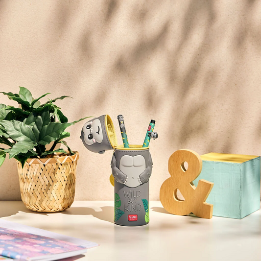 2-IN-1 SILICONE PENCIL CASE - KAWAII - GORILLA