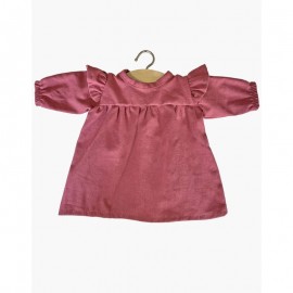 Robe Mélodie en coton Framboise - Pour poupée 34 cm
