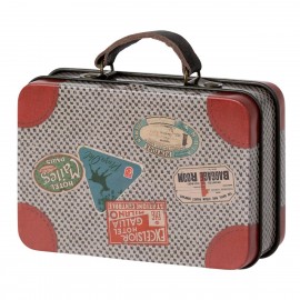 Metal suitcase grey travel - valise metal souris