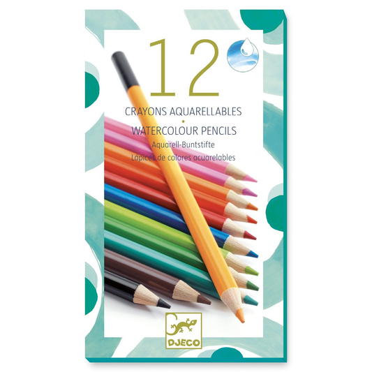 12 crayons de couleur aquarellables classiques