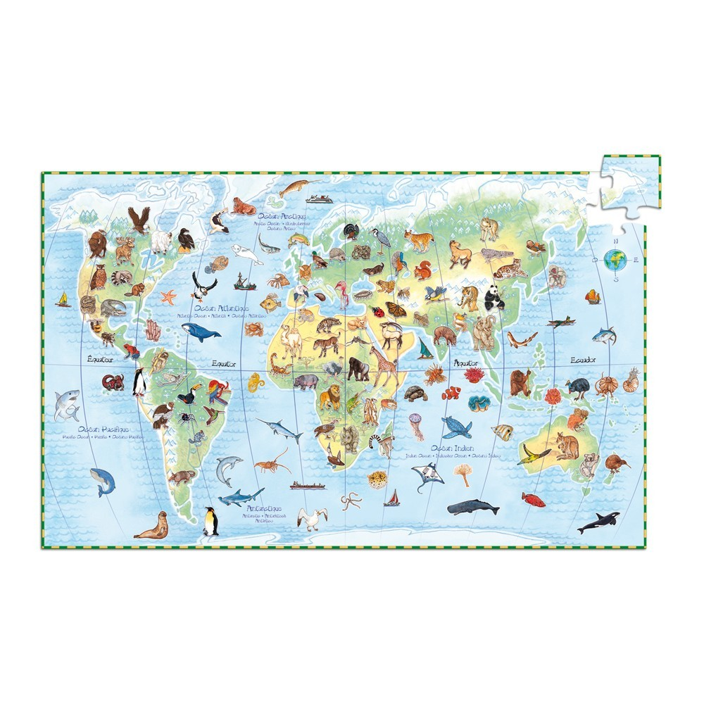 Les Animaux du Monde - 100 pcs - Puzzle Observation + Livret