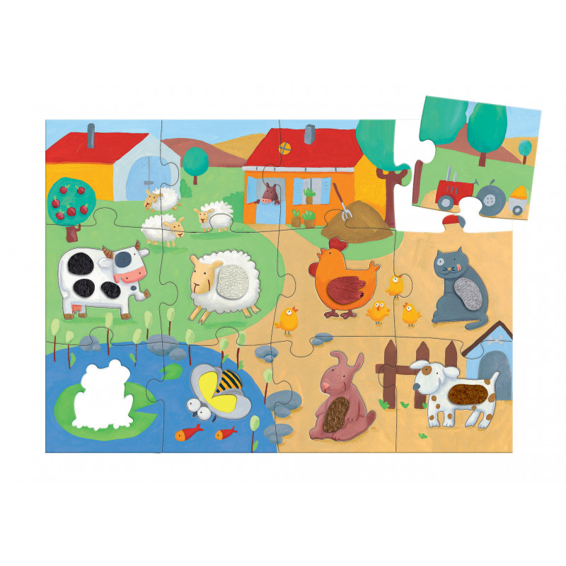 La Ferme- 20 pcs - Puzzle Géant Tactilo