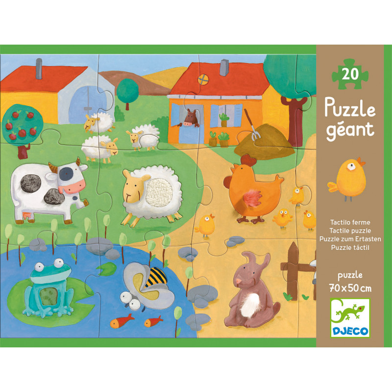 La Ferme- 20 pcs - Puzzle Géant Tactilo