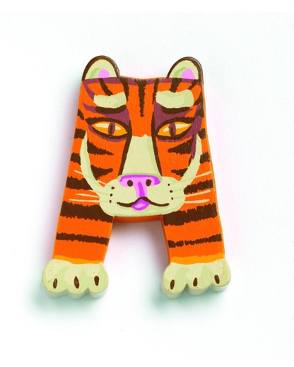 Lettre en bois animaux - A