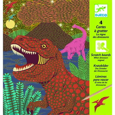 4 Cartes à Gratter - Le Règne des Dinosaures