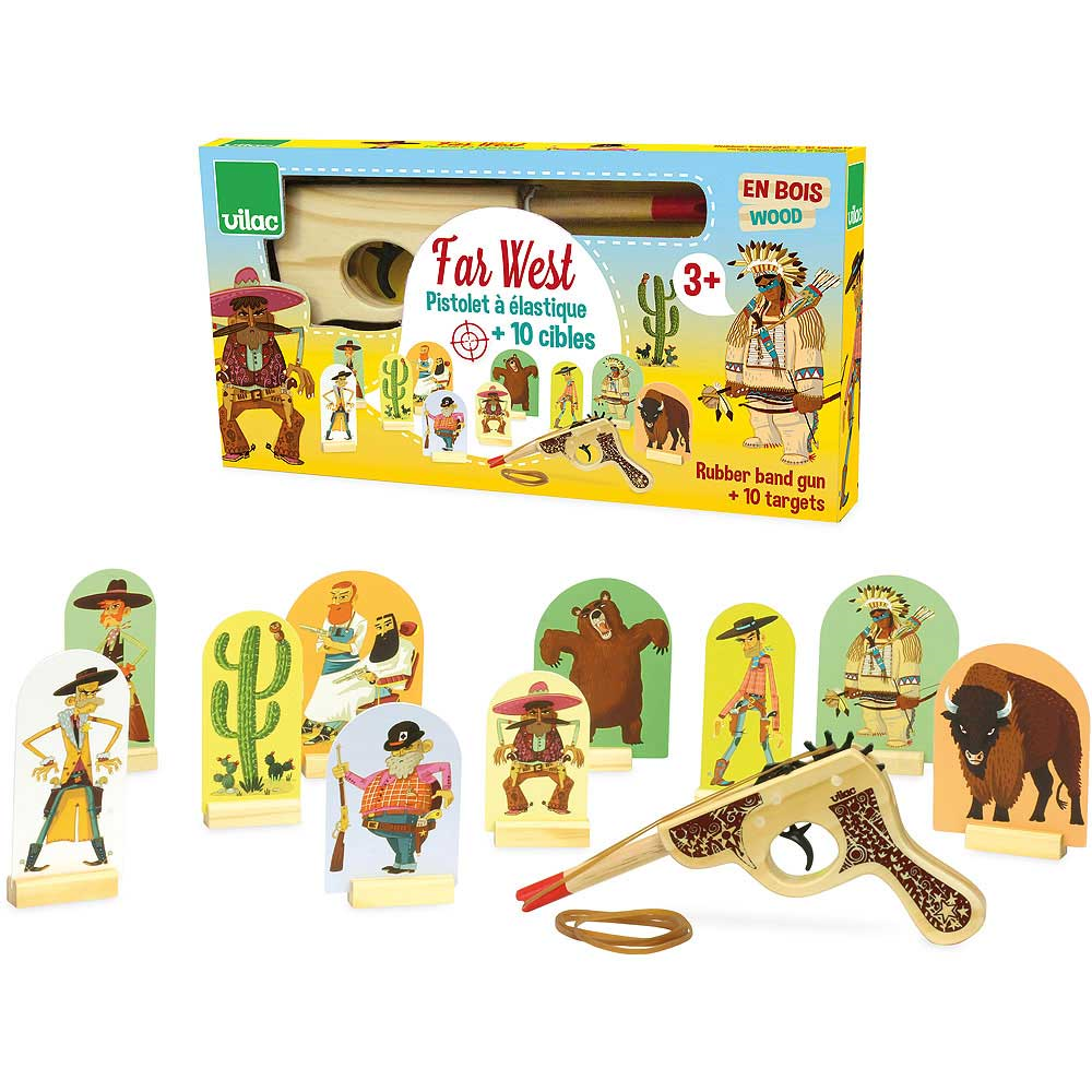 Far west jeu de pistolet à élastiques avec cibles