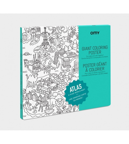 POSTER A COLORIER - ATLAS - 100 x 70 OMY