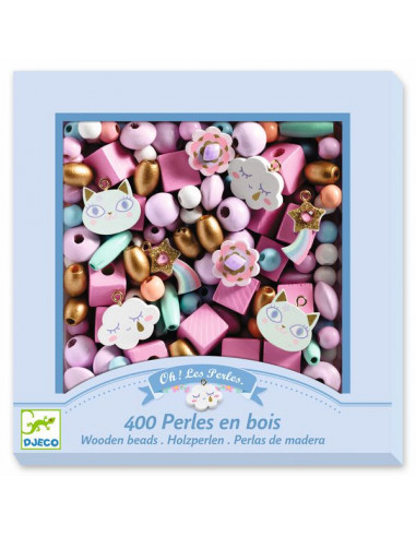 Perles bois - Arc-en-ciel