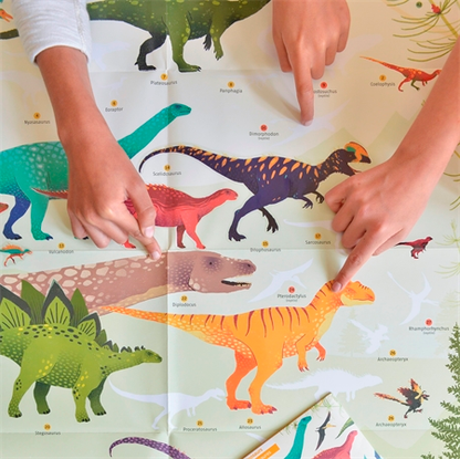 DISCOVERY - POSTER GÉANT + 32 STICKERS DINOSAURES