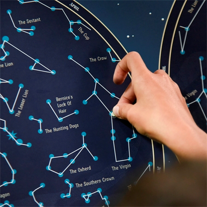 DISCOVERY POSTER CARTE DU CIEL + 640 STICKERS ÉTOILES PHOSPHORESCENTES