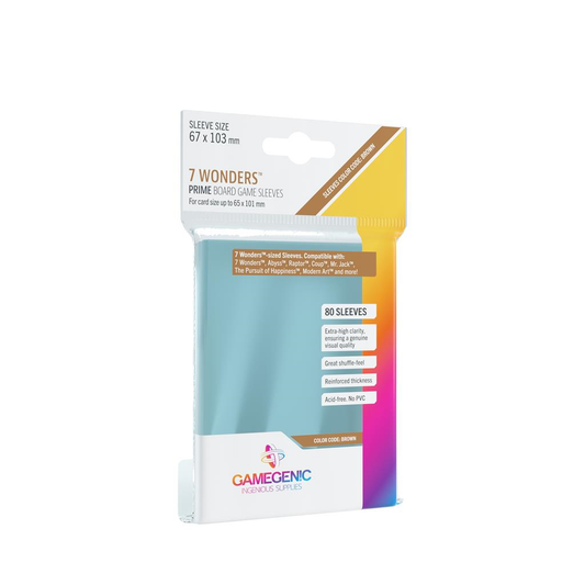 Gamegenic : 80 Prime Sleeves 67x103 - 7 Wonders - Protège-cartes