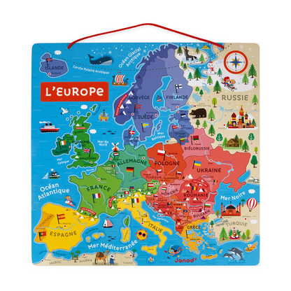 Carte d'Europe magnétique