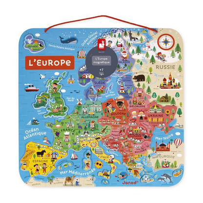 Carte d'Europe magnétique
