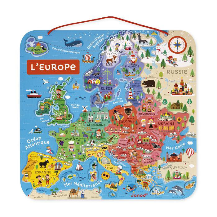 Carte d'Europe magnétique