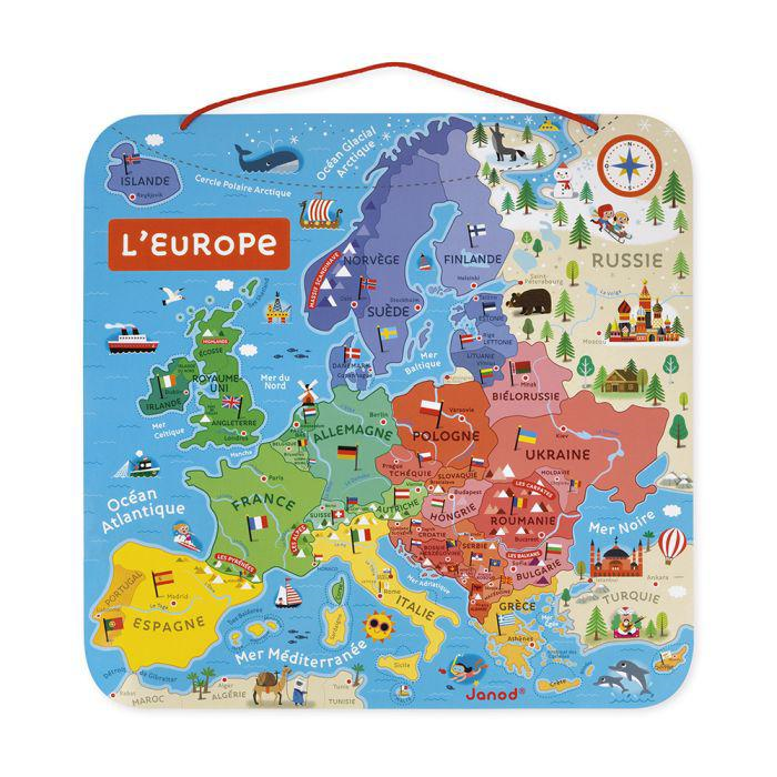 Carte d'Europe magnétique