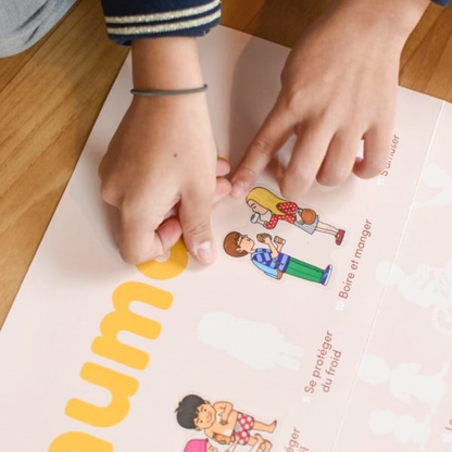 DISCOVERY - POSTER ÉDUCATIF + 49 STICKERS LE CORPS HUMAIN (3-7 ANS)