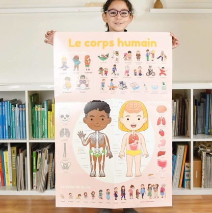 DISCOVERY - POSTER ÉDUCATIF + 49 STICKERS LE CORPS HUMAIN (3-7 ANS)