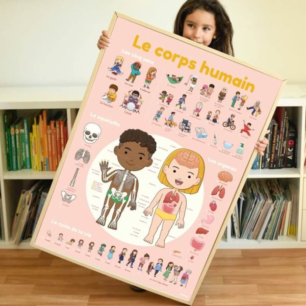 DISCOVERY - POSTER ÉDUCATIF + 49 STICKERS LE CORPS HUMAIN (3-7 ANS)