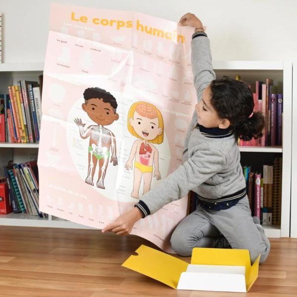 DISCOVERY - POSTER ÉDUCATIF + 49 STICKERS LE CORPS HUMAIN (3-7 ANS)