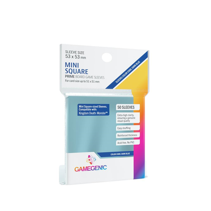 Gamegenic - 50 sleeves Dark Blue Prime 53x53 Mini square - Protège-cartes