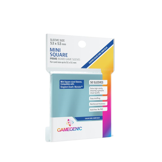 Gamegenic - 50 sleeves Dark Blue Prime 53x53 Mini square - Protège-cartes