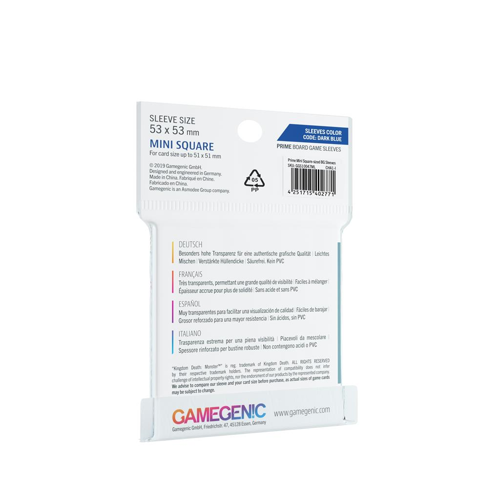 Gamegenic - 50 sleeves Dark Blue Prime 53x53 Mini square - Protège-cartes