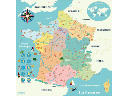 Carte de France magnétique Ingela P.Arrhenius