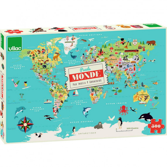 Carte du Monde puzzle 500 Pcs Ingela P.A