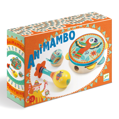 Animambo - Tambourin-Maracas-CastagnetteSet de 3 instruments