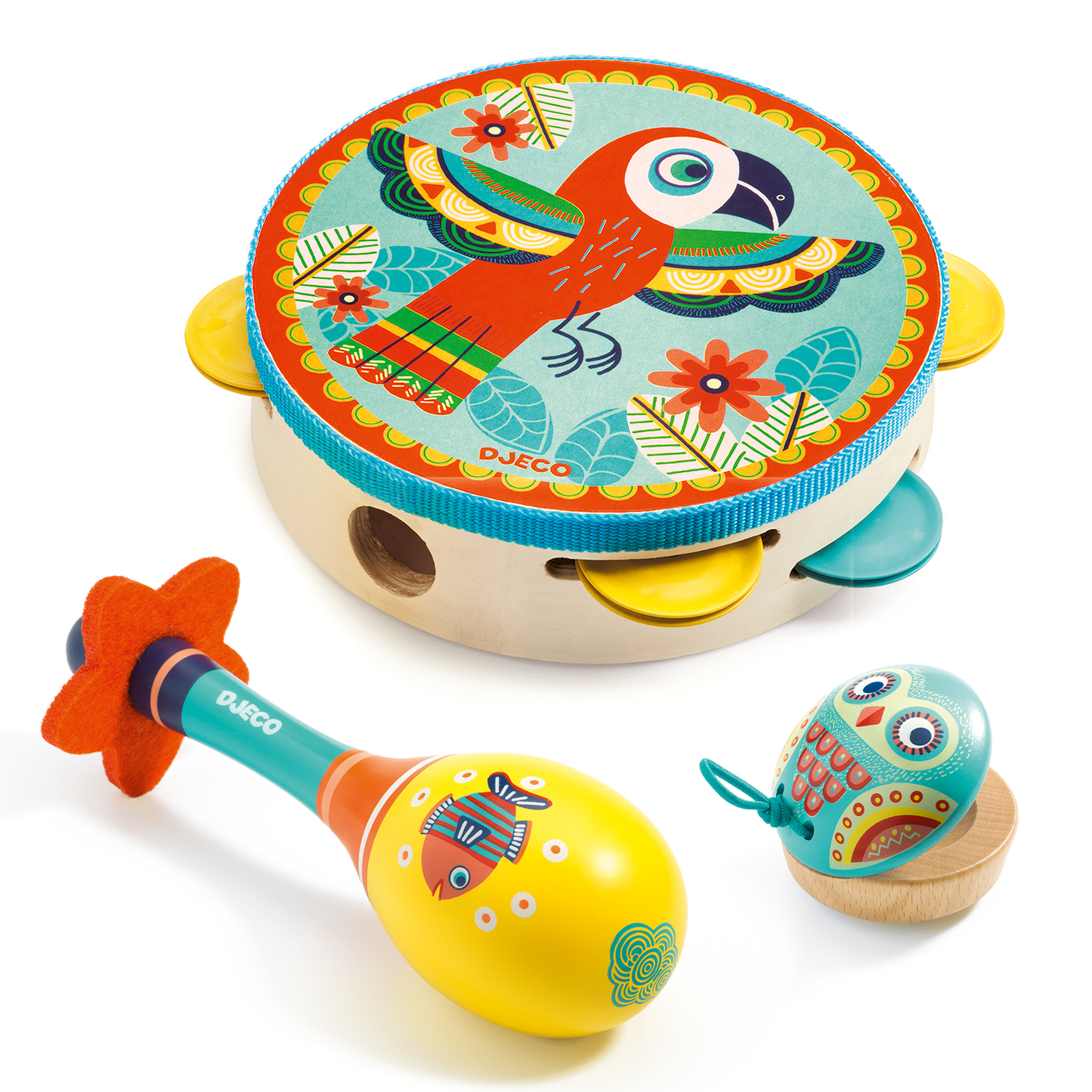 Animambo - Tambourin-Maracas-CastagnetteSet de 3 instruments