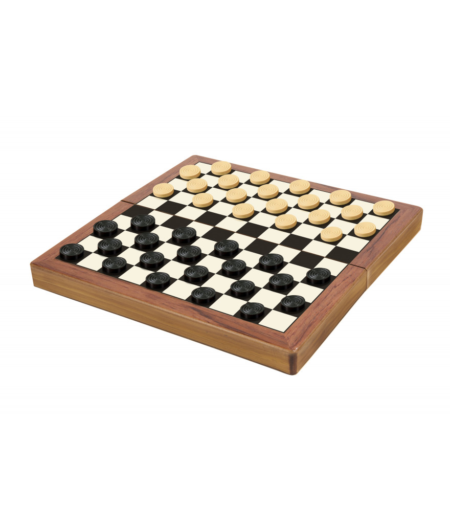 Jeu de dames en bois pliable deluxe