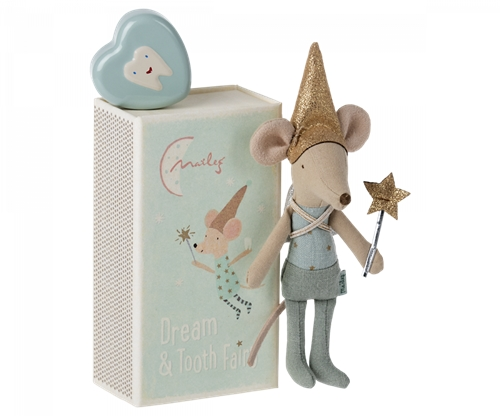 Tooth fairy mouse in matchbox - Bleu