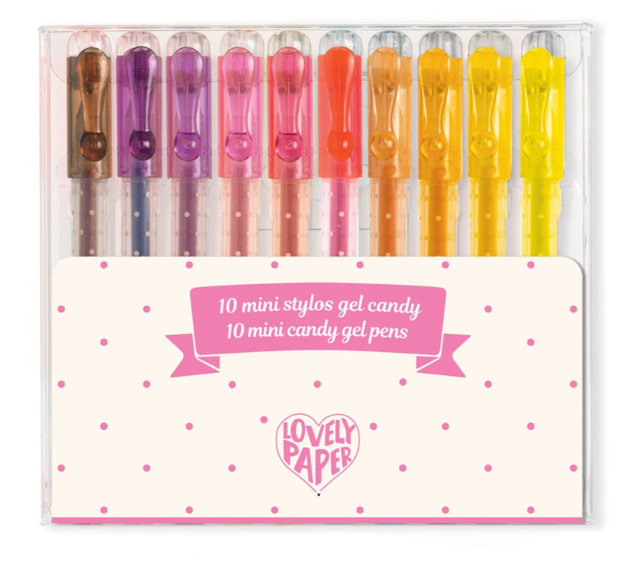 10 mini stylos gel candy