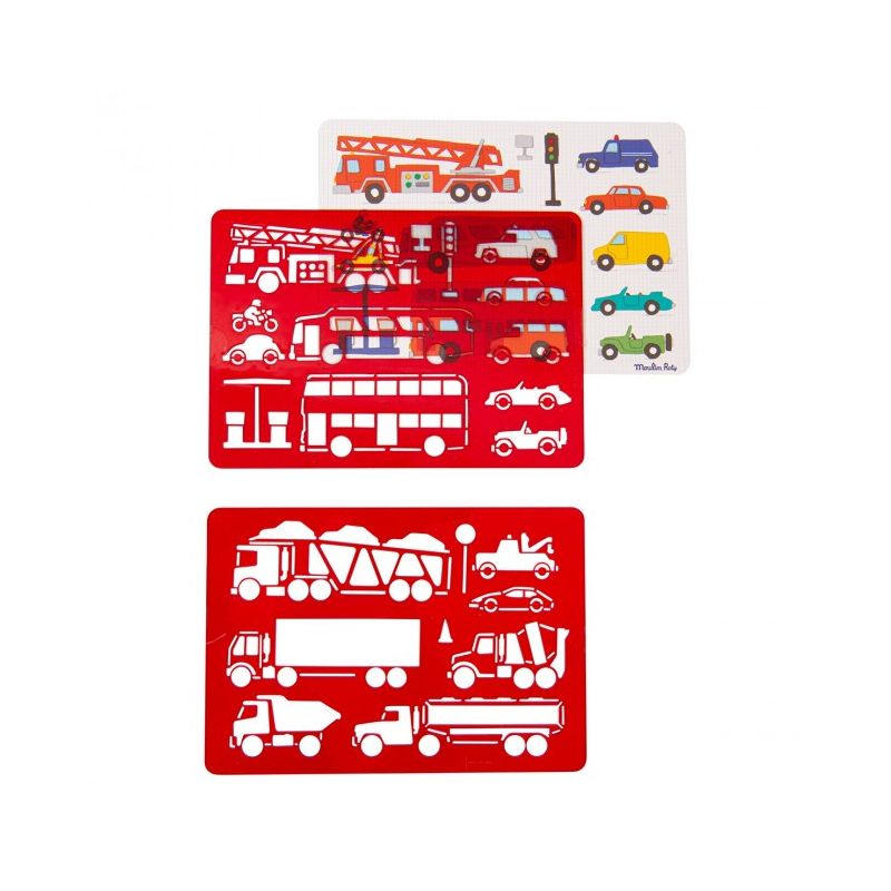 Pochoirs à dessin - Véhicule - Aujourd'hui c'est mercredi