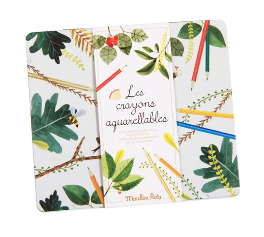 Boîte 24 crayons aquarelles Le jardin du moulin