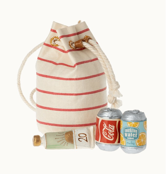 Bag with beach essentials