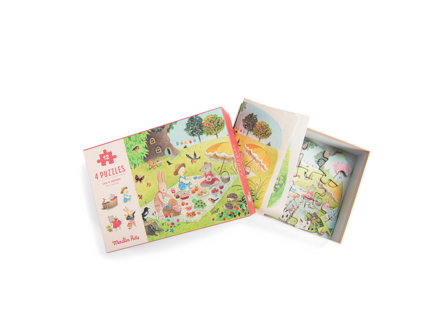 4 mini puzzles des saisons (4x12 pcs) - La Grande Famille