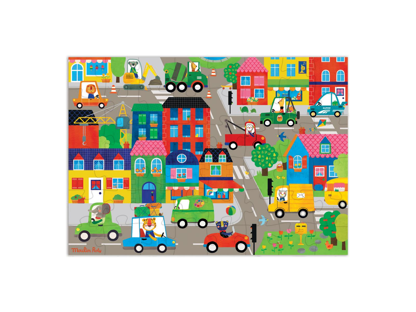 Puzzle en ville (48 pcs) - Les Popipop