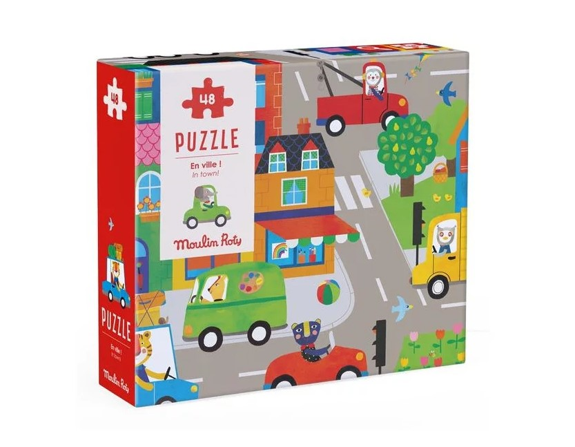 Puzzle en ville (48 pcs) - Les Popipop