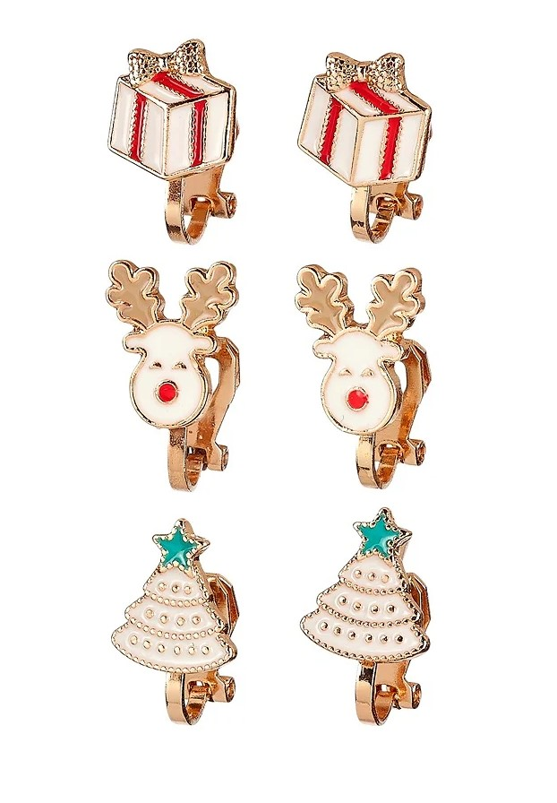 Boucles d'oreille à clip Noël